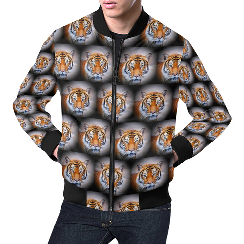 cute animal drops - Tiger by JamColors All Over Print Bomber Jacket for Men (Model H19)