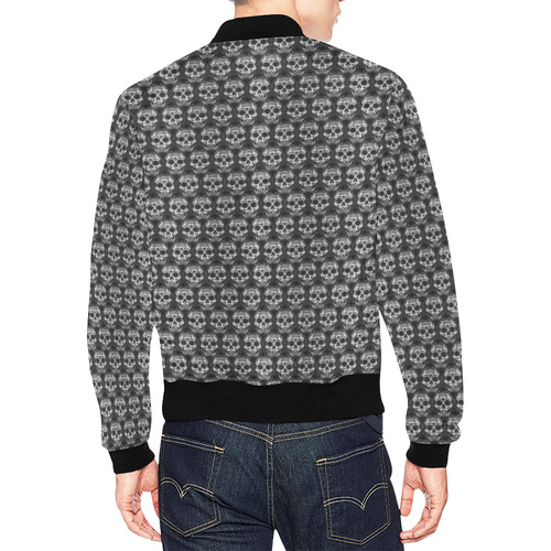 new skull allover pattern 3 by JamColors All Over Print Bomber Jacket for Men (Model H19)