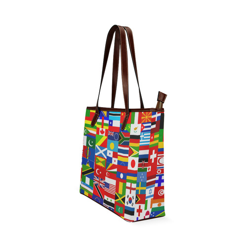 World Flag Montage Shoulder Tote Bag (Model 1646)