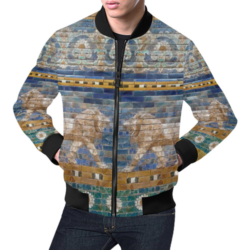 Lions of Babylon All Over Print Bomber Jacket for Men (Model H19)