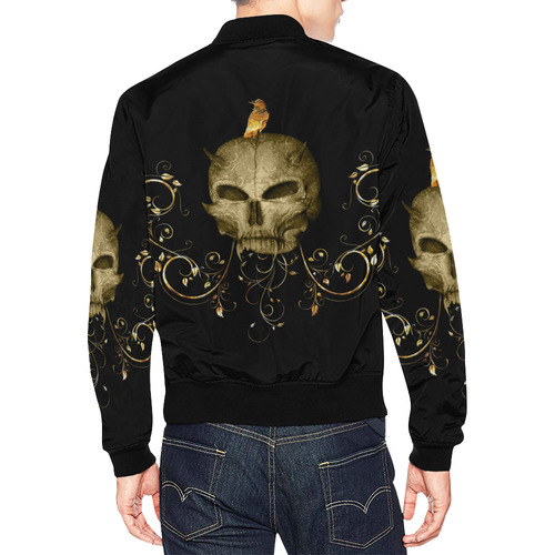 The golden skull All Over Print Bomber Jacket for Men (Model H19)