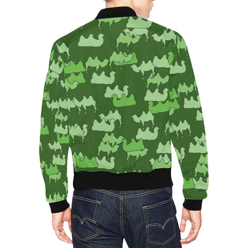 camelflage green All Over Print Bomber Jacket for Men (Model H19)