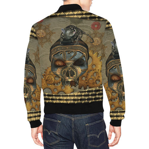 Awesome steampunk skull All Over Print Bomber Jacket for Men (Model H19)