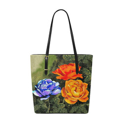 Red Blue Orange flowers Euramerican Tote Bag/Small (Model 1655)