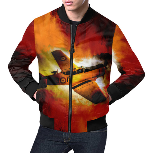 Fire Fly All Over Print Bomber Jacket for Men (Model H19)