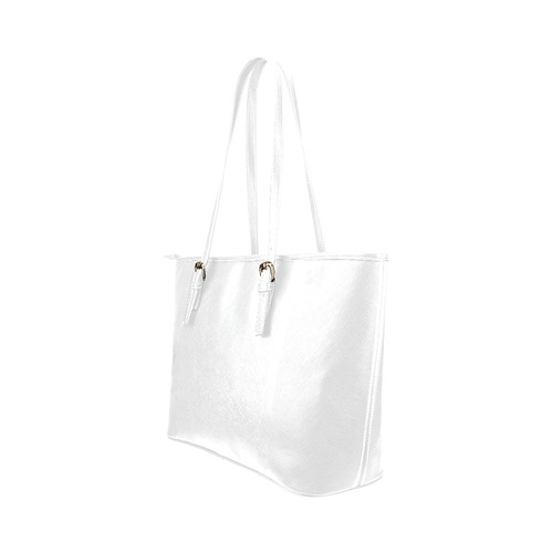 1651-White Leather Tote Bag/Large (Model 1651)