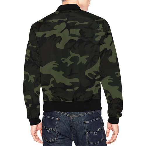 Camo Green All Over Print Bomber Jacket for Men (Model H19)