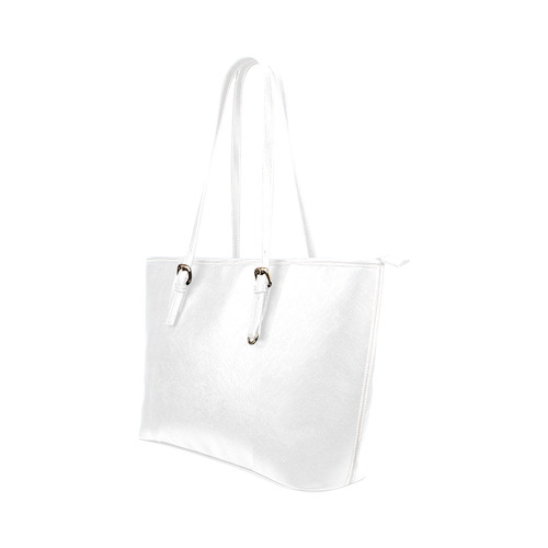 1651-White Leather Tote Bag/Large (Model 1651)