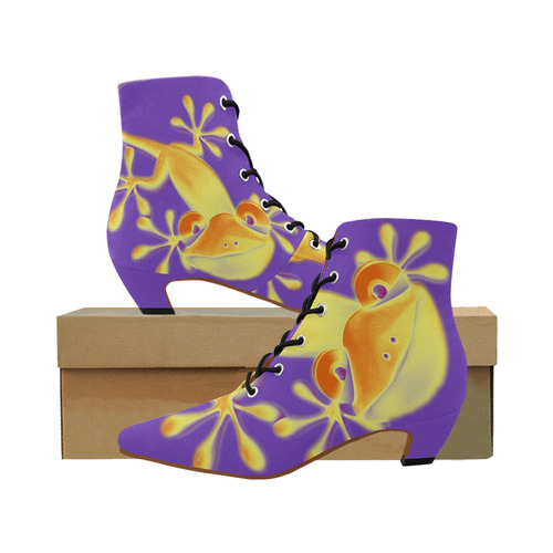 FUNNY SMILING GECKO yellow orange violet