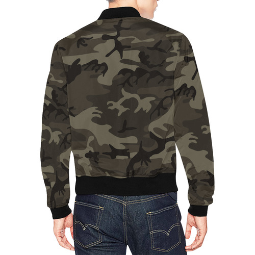 Camo Grey All Over Print Bomber Jacket for Men (Model H19)