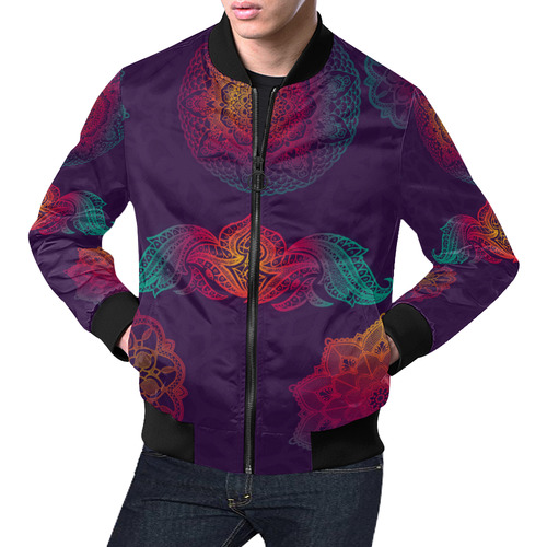 Colorful Mandala All Over Print Bomber Jacket for Men (Model H19)