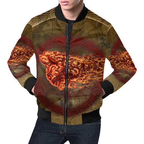 Awesome, creepy flyings skulls All Over Print Bomber Jacket for Men (Model H19)