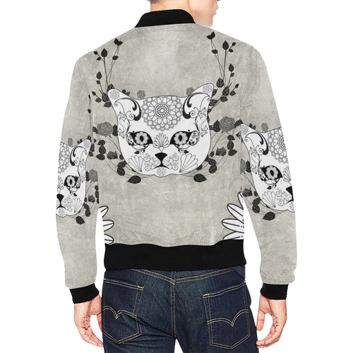 Wonderful sugar cat skull All Over Print Bomber Jacket for Men (Model H19)