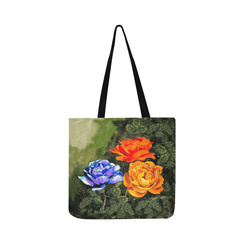 Red Blue Orange Flowers Reusable Shopping Bag Model 1660 (Two sides)