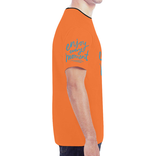 Mens T-shirt Orange Enjoy Every Moment New All Over Print T-shirt for Men (Model T45)