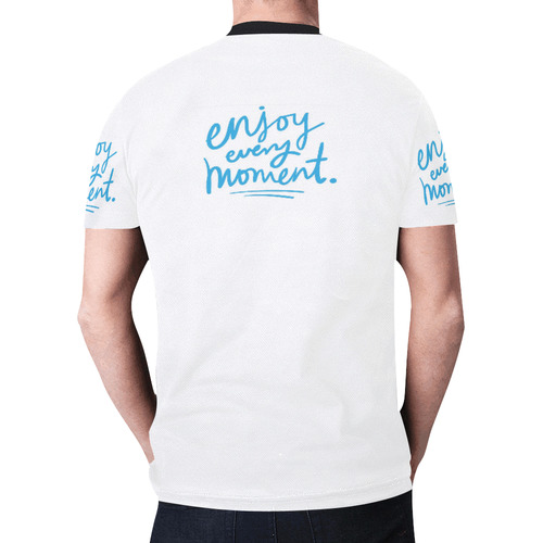 Mens T-shirt White Enjoy Every Moment New All Over Print T-shirt for Men (Model T45)