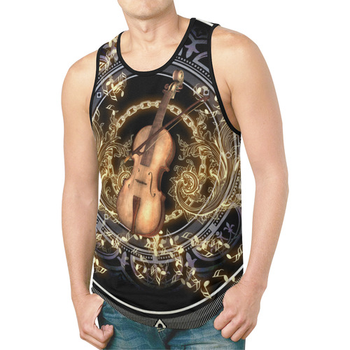 Beautiful violin and violin bow