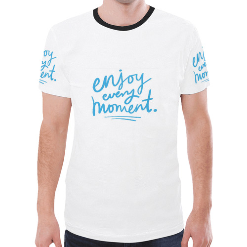 Mens T-shirt White Enjoy Every Moment New All Over Print T-shirt for Men (Model T45)