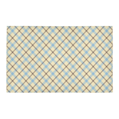 Plaid 2 plain tartan in brown, cream and baby blue Bath Rug 20''x 32''