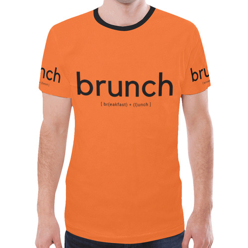 Mens T-Shirt Orange Brunch New All Over Print T-shirt for Men (Model T45)