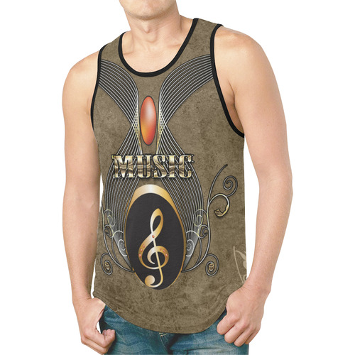 Golden clef and floral design