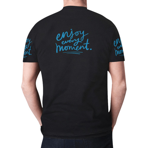 Mens T-shirt Black Enjoy Every Moment New All Over Print T-shirt for Men (Model T45)