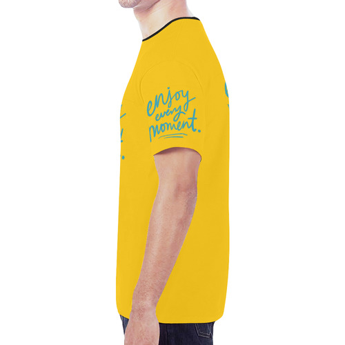 Mens T-shirt Yellow Enjoy Every Moment New All Over Print T-shirt for Men (Model T45)