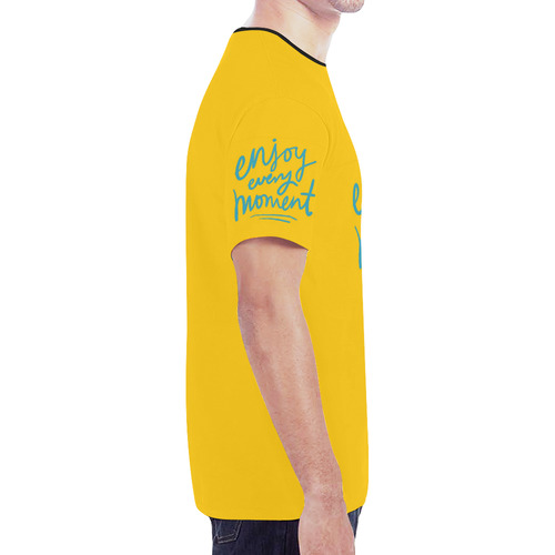 Mens T-shirt Yellow Enjoy Every Moment New All Over Print T-shirt for Men (Model T45)