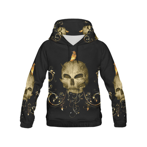 The golden skull All Over Print Hoodie for Men/Large Size (USA Size) (Model H13)