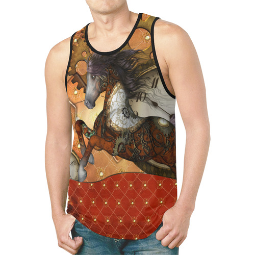 Steampunk, awesome steampunk horse New All Over Print Tank Top for Men (Model T46)