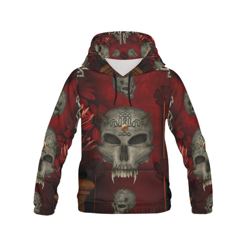 Skull with celtic knot All Over Print Hoodie for Men/Large Size (USA Size) (Model H13)