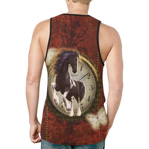 Wonderful horse on a clock New All Over Print Tank Top for Men (Model T46)