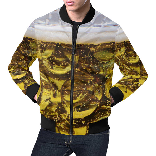 Photography - real GLASS OF BEER All Over Print Bomber Jacket for Men (Model H19)