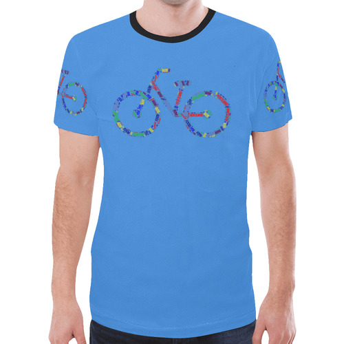 Mens T-Shirt Blue Portland Bike New All Over Print T-shirt for Men (Model T45)