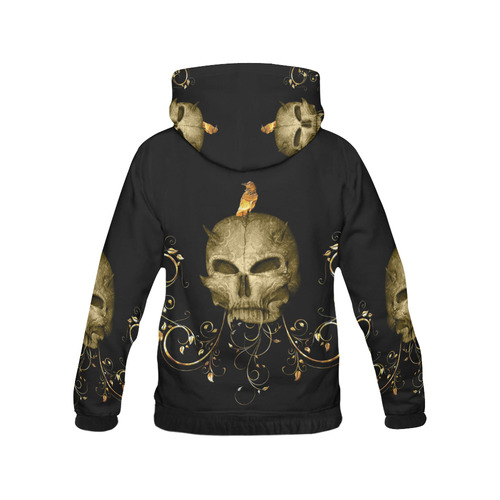 The golden skull All Over Print Hoodie for Men/Large Size (USA Size) (Model H13)