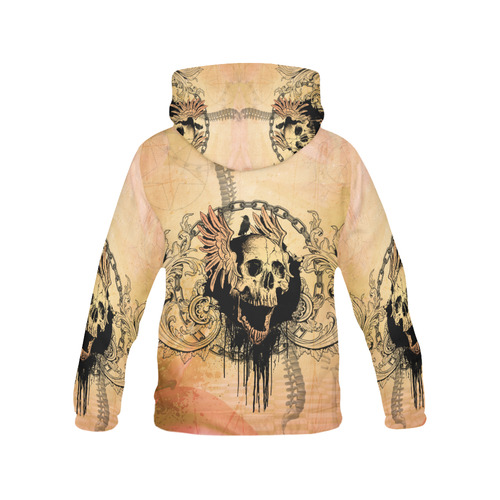 Amazing skull with wings All Over Print Hoodie for Men/Large Size (USA Size) (Model H13)