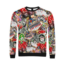 Las Vegas Icons - Gamblers Delight All Over Print Crewneck Sweatshirt for Men/Large (Model H18)