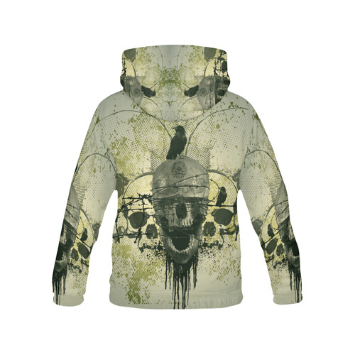 Creepy green skull All Over Print Hoodie for Men/Large Size (USA Size) (Model H13)