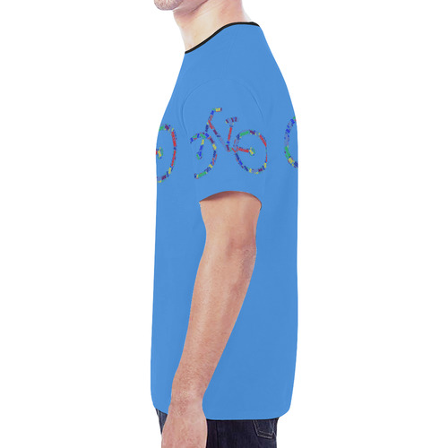 Mens T-Shirt Blue Portland Bike New All Over Print T-shirt for Men (Model T45)
