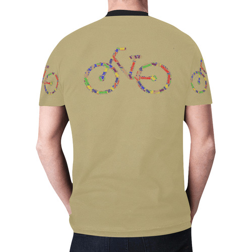 Mens T-Shirt Beige Portland Bike New All Over Print T-shirt for Men (Model T45)