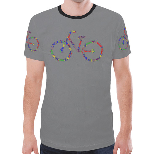 Mens T-Shirt Gray Portland Bike New All Over Print T-shirt for Men (Model T45)