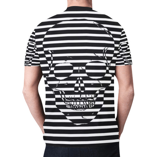 Awesome Skull Black & White New All Over Print T-shirt for Men (Model T45)