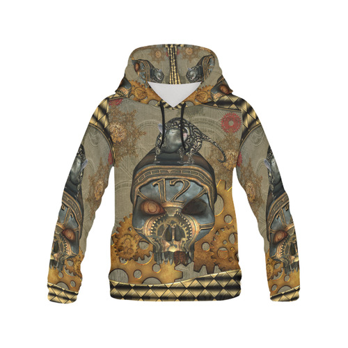 Awesome steampunk skull All Over Print Hoodie for Men/Large Size (USA Size) (Model H13)