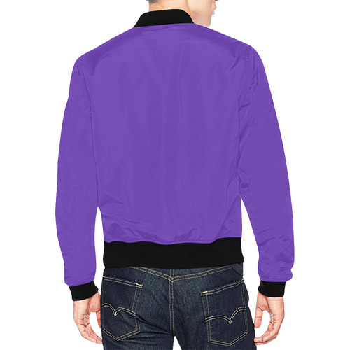 basic purple All Over Print Bomber Jacket for Men (Model H19)