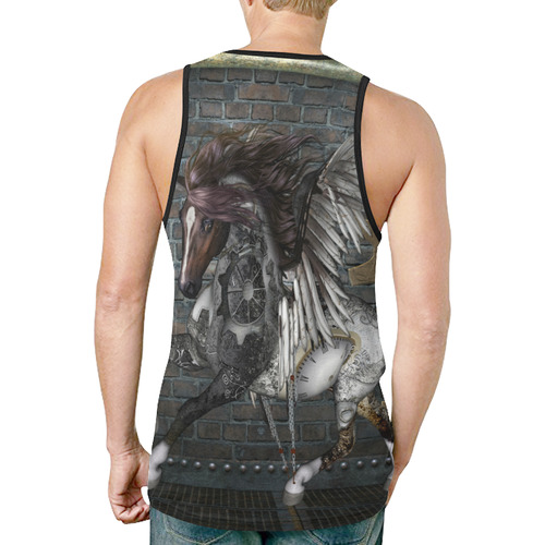 Steampunk, awesome steampunk horse with wings New All Over Print Tank Top for Men (Model T46)