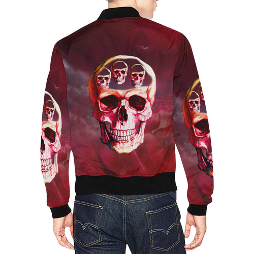 Funny Skull All Over Print Bomber Jacket for Men (Model H19)