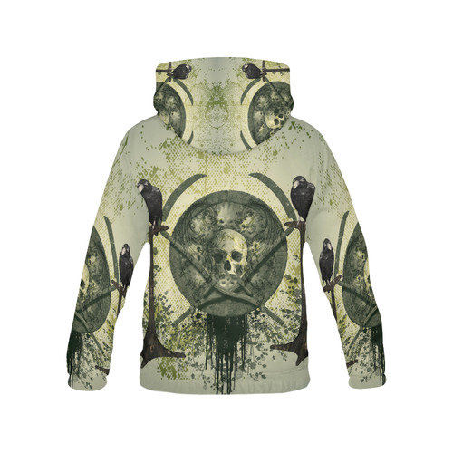 Skulls with crows All Over Print Hoodie for Men/Large Size (USA Size) (Model H13)