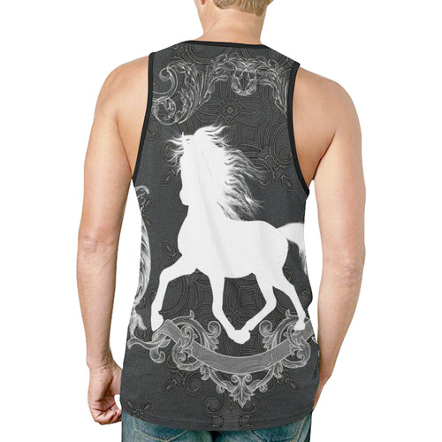 Horse, black and white New All Over Print Tank Top for Men (Model T46)