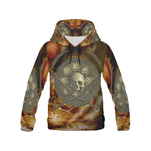 Awesome creepy skulls All Over Print Hoodie for Men/Large Size (USA Size) (Model H13)