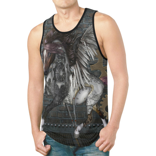 Steampunk, awesome steampunk horse with wings New All Over Print Tank Top for Men (Model T46)